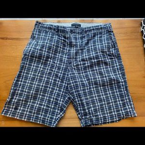 Banana republic tartan shorts plaid comet blue